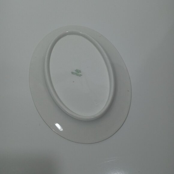 O.P. Co Syracuse China Canterbury Oval Serving Platter Floral Red Trim Vintage - Picture 12 of 13